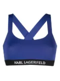 Karl Lagerfeld logo-print bandeau top - Blue