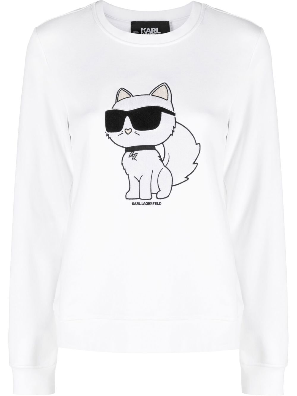 Shop Karl Lagerfeld Ikonik 2.0 Choupette Sweatshirt In White