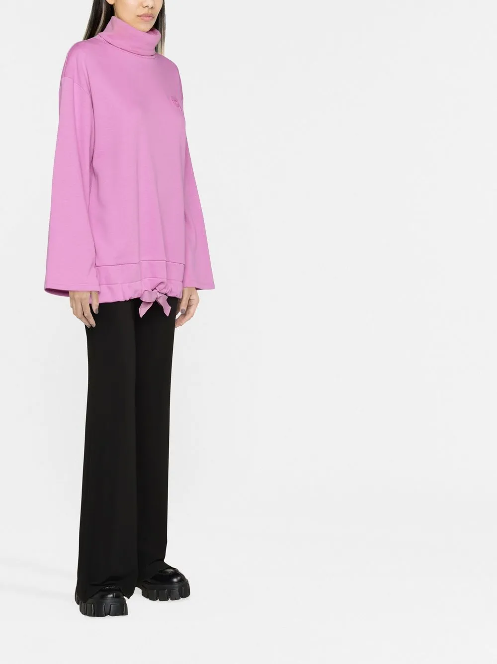 Karl Lagerfeld Ikonik 2.0 High-neck Sweatshirt In Pink