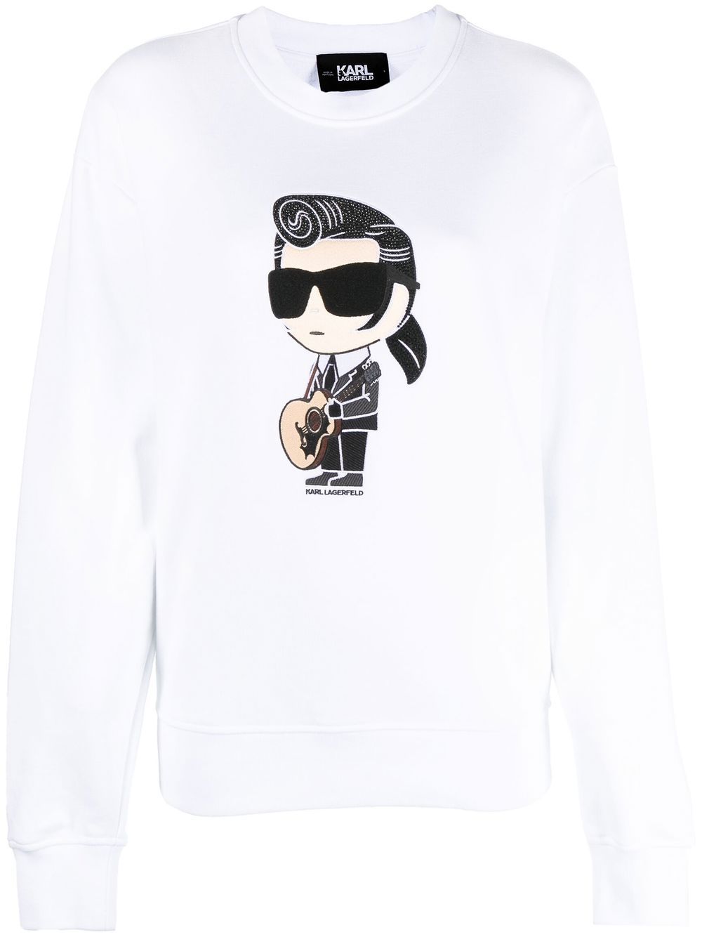 Shop Karl Lagerfeld K/superstars Crew Neck Sweatshirt In White