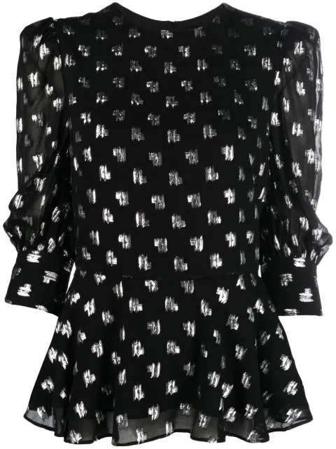 Karl Lagerfeld monogram-pattern flared blouse