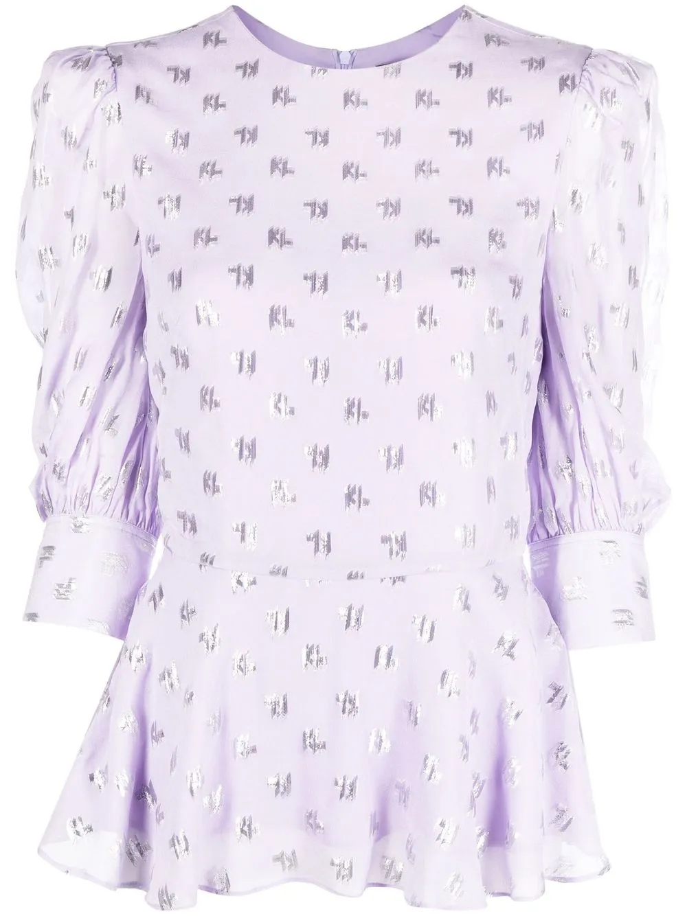 

Karl Lagerfeld monogram-pattern flared blouse - Purple