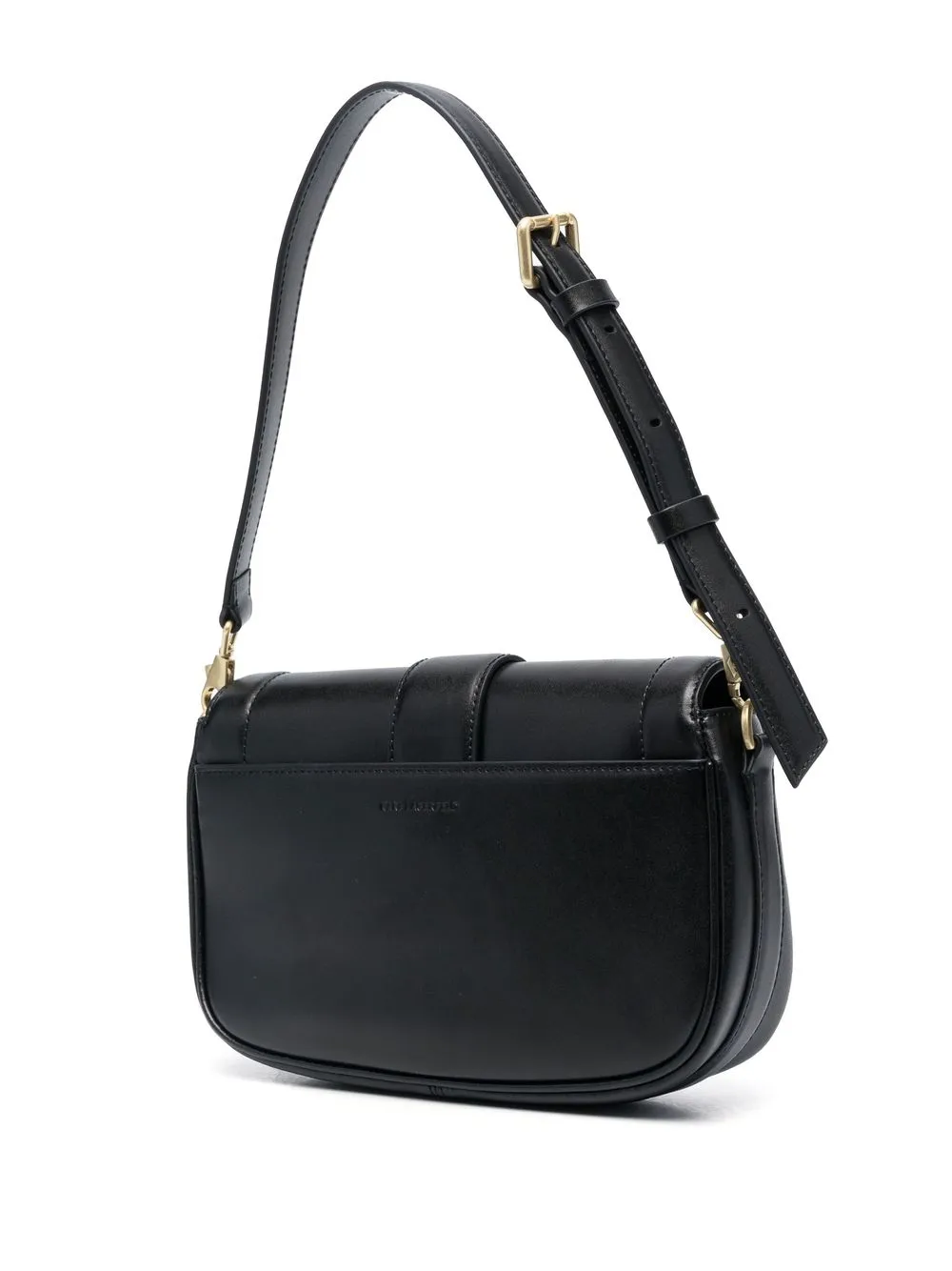Karl Lagerfeld K/saddle Leather Shoulder Bag In Black ModeSens