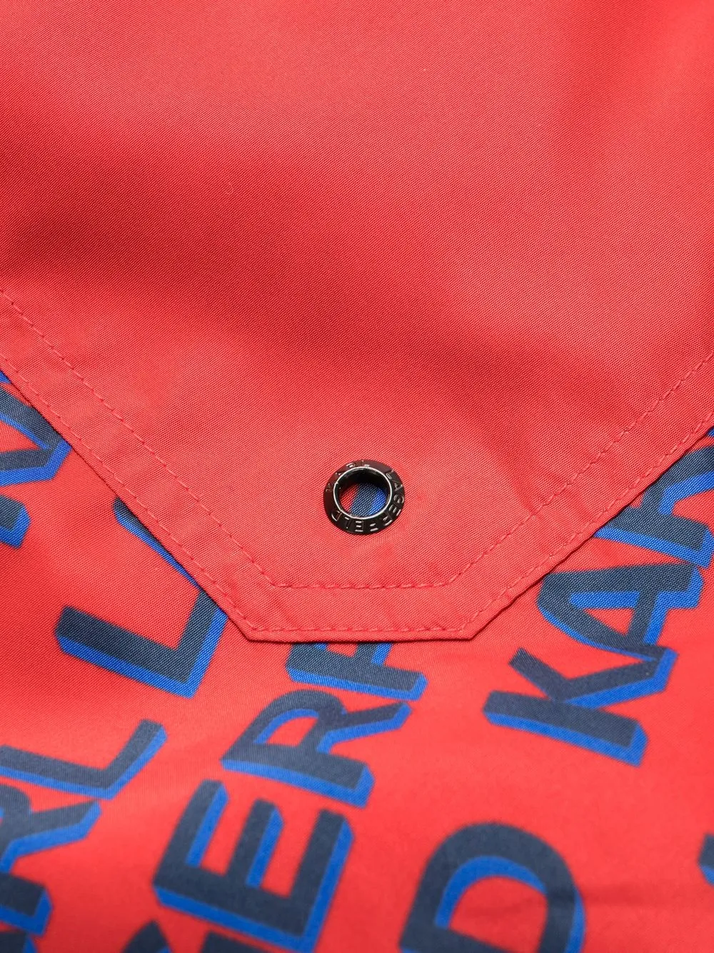 Karl Lagerfeld Badeshorts Mit Diagonalem Logo Print   Rot 