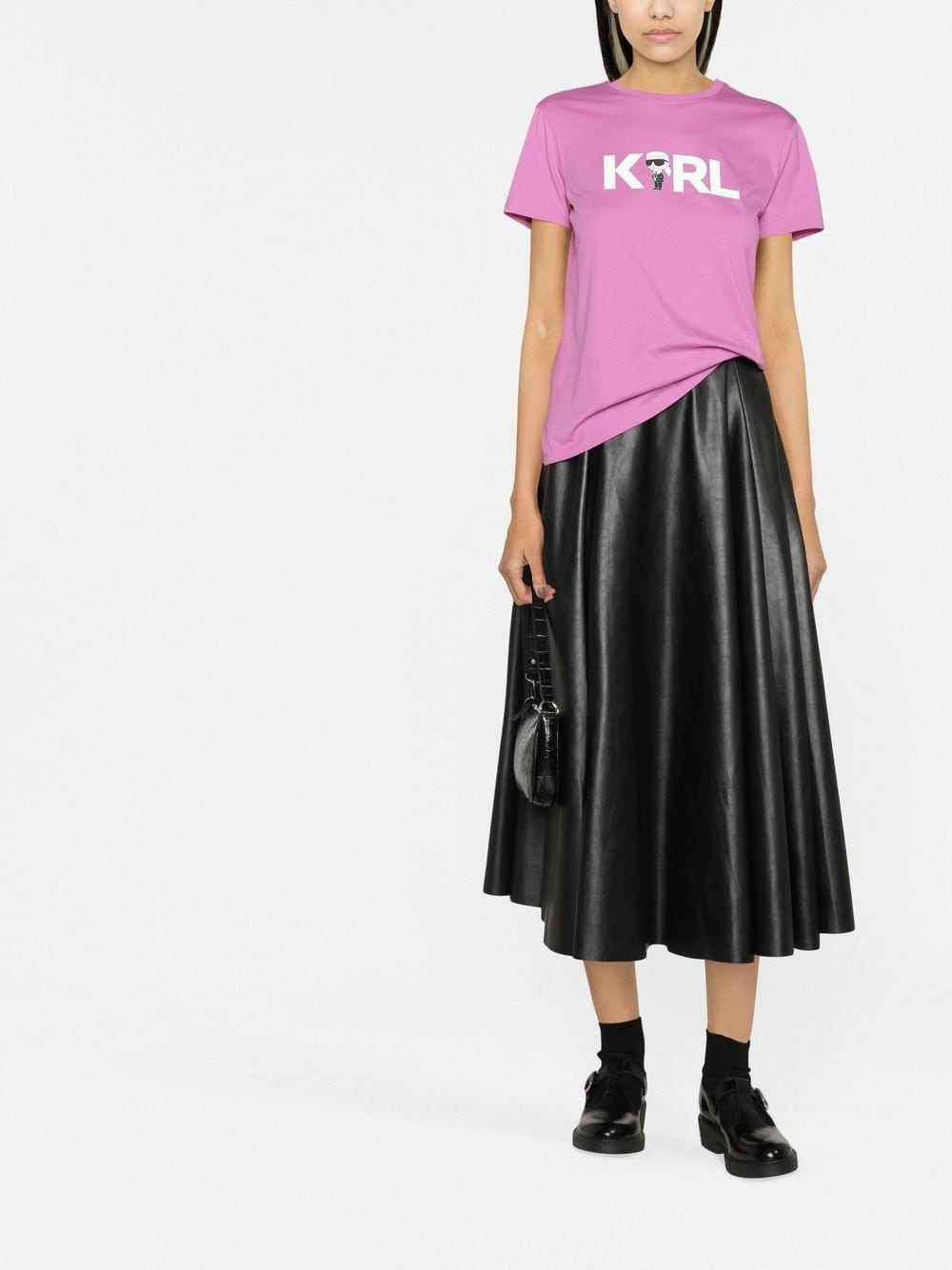 Karl Lagerfeld T-shirt met logo - Roze