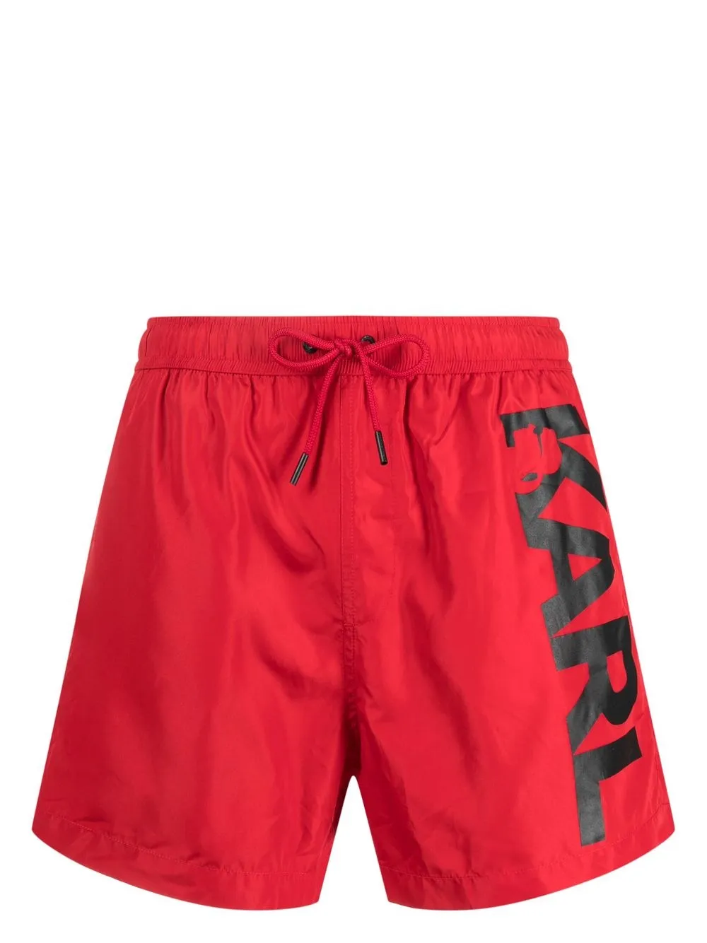 

Karl Lagerfeld shorts de playa con cordones y logo estampado - Rojo