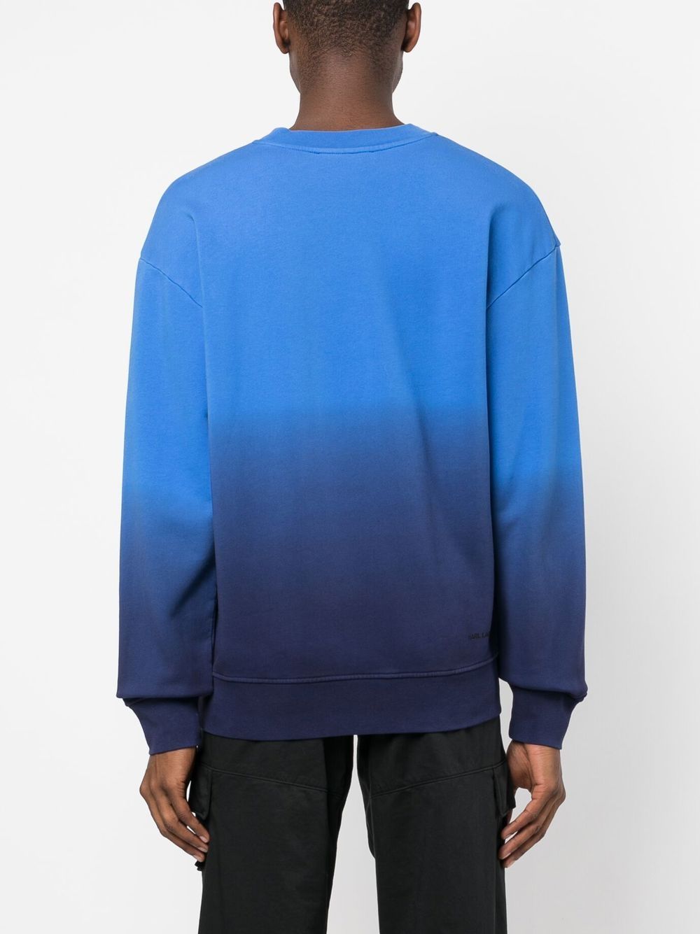 Shop Karl Lagerfeld Logo-print Crew Neck Sweatshirt In Blue