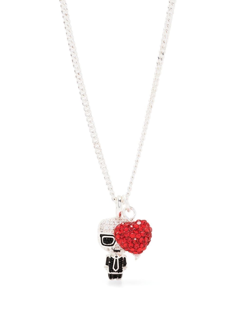 Karl Lagerfeld K/ikonik Heart Necklace In Silver