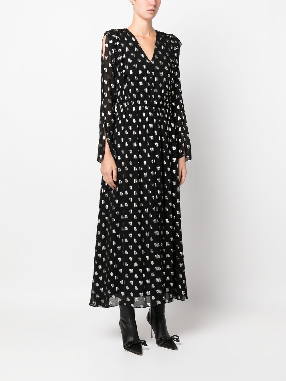 Karl Lagerfeld Metallic monogram-print Maxi Dress - Farfetch