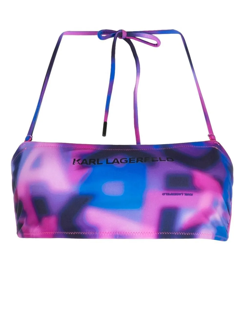 

Karl Lagerfeld top tipo bandeau con logo estampado - Azul