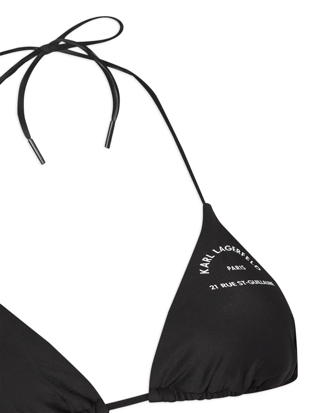 Shop Karl Lagerfeld Rue St-guillaume Triangle Bikini Top In Black