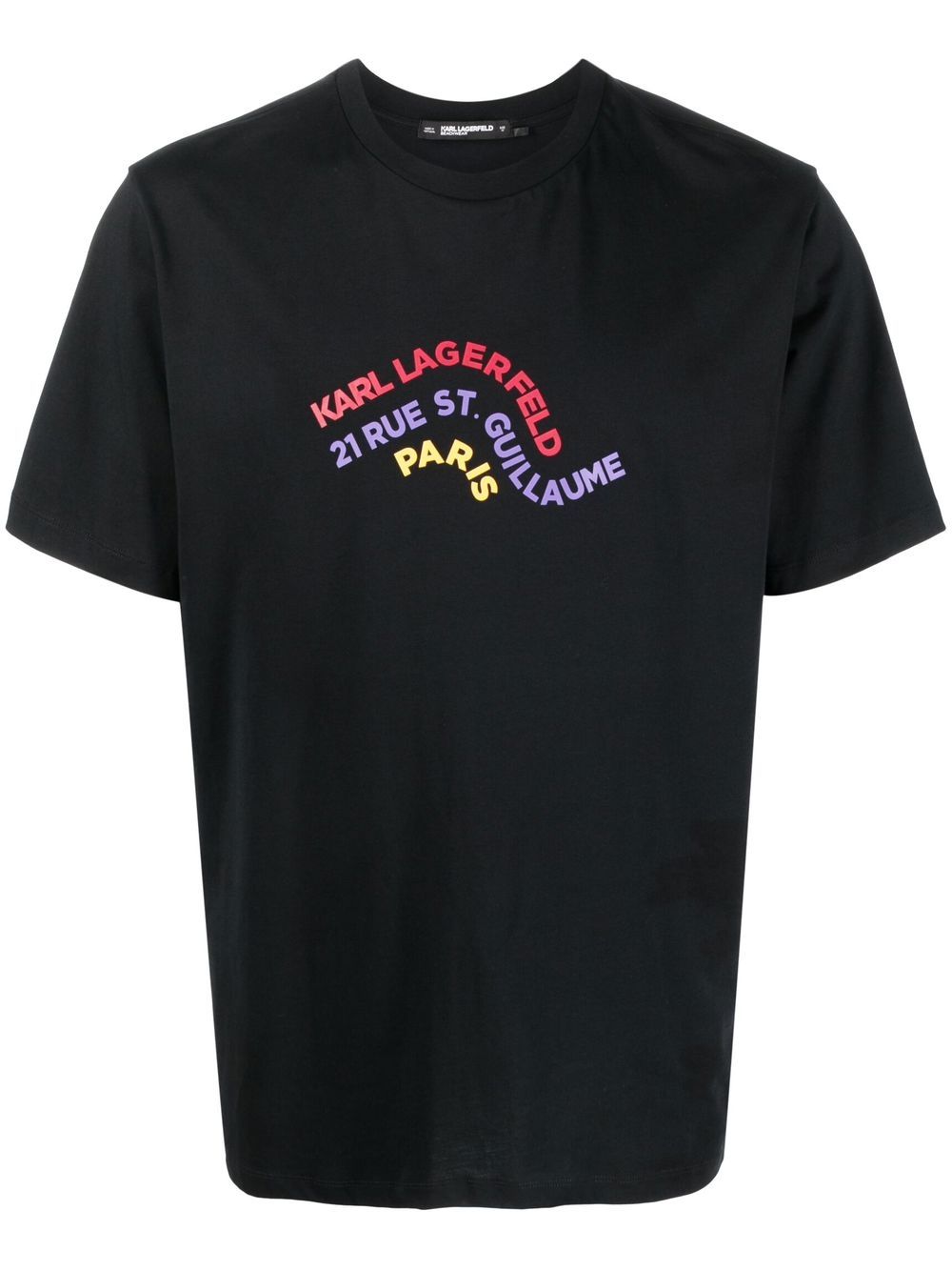 Karl Lagerfeld Wave Logo-print T-shirt In Black