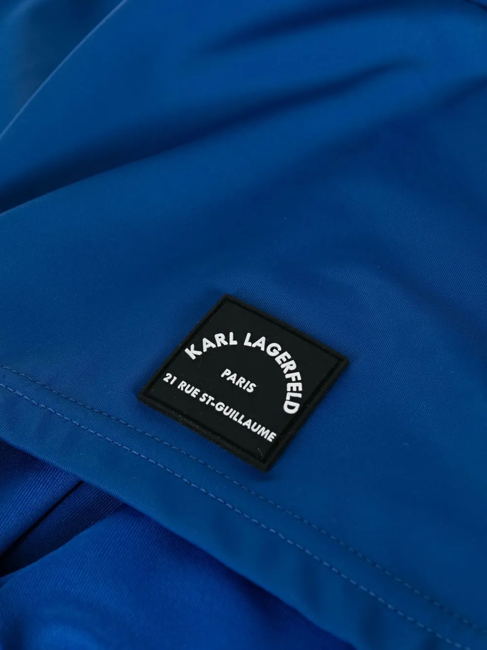 Karl Lagerfeld Logo-print Swimming Trunks In Blue