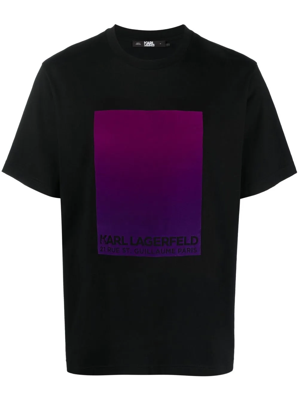 

Karl Lagerfeld Flock logo-print T-shirt - Black
