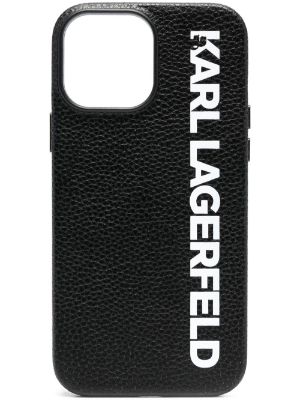 Karl Lagerfeld, KL Monogram iPhone 13 Wallet Case, Man, Black, Size: One Size