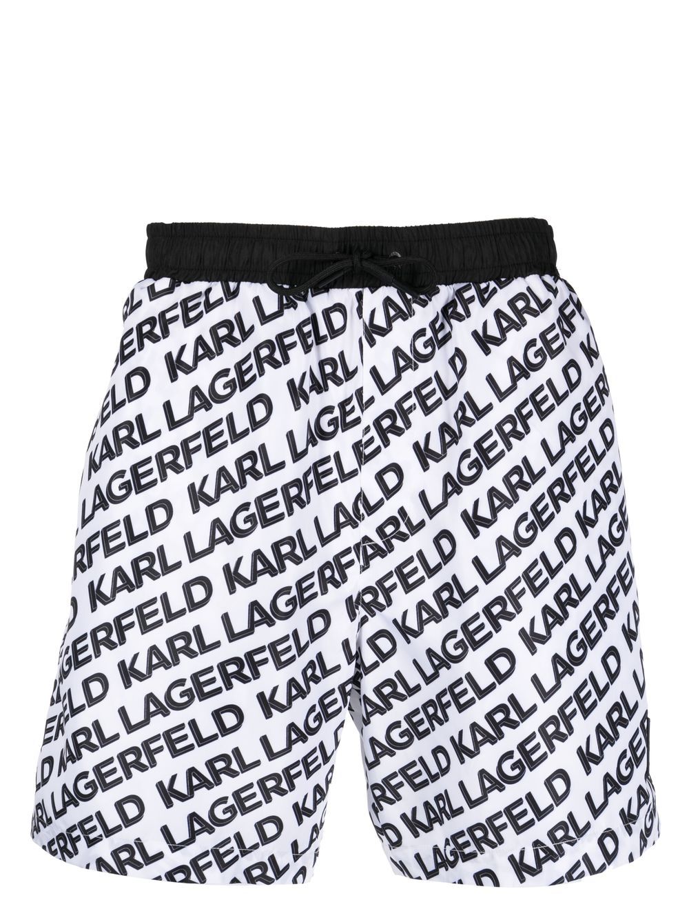 Karl Lagerfeld Logo-print Swim Shorts In White