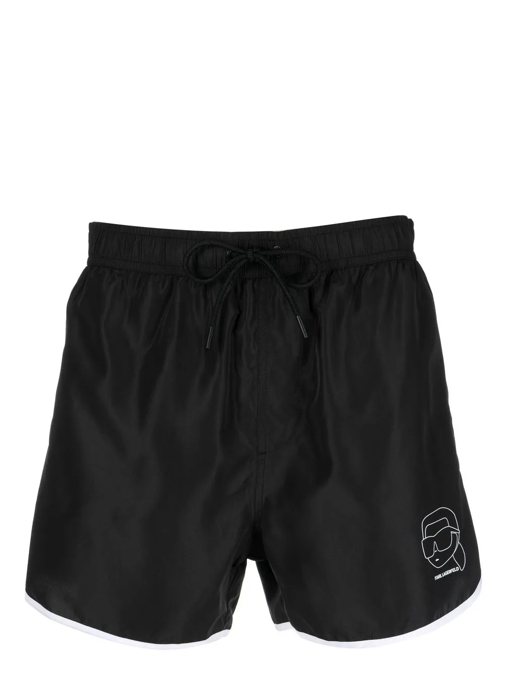 

Karl Lagerfeld shorts de playa Ikonik Karl con logo estampado - Negro