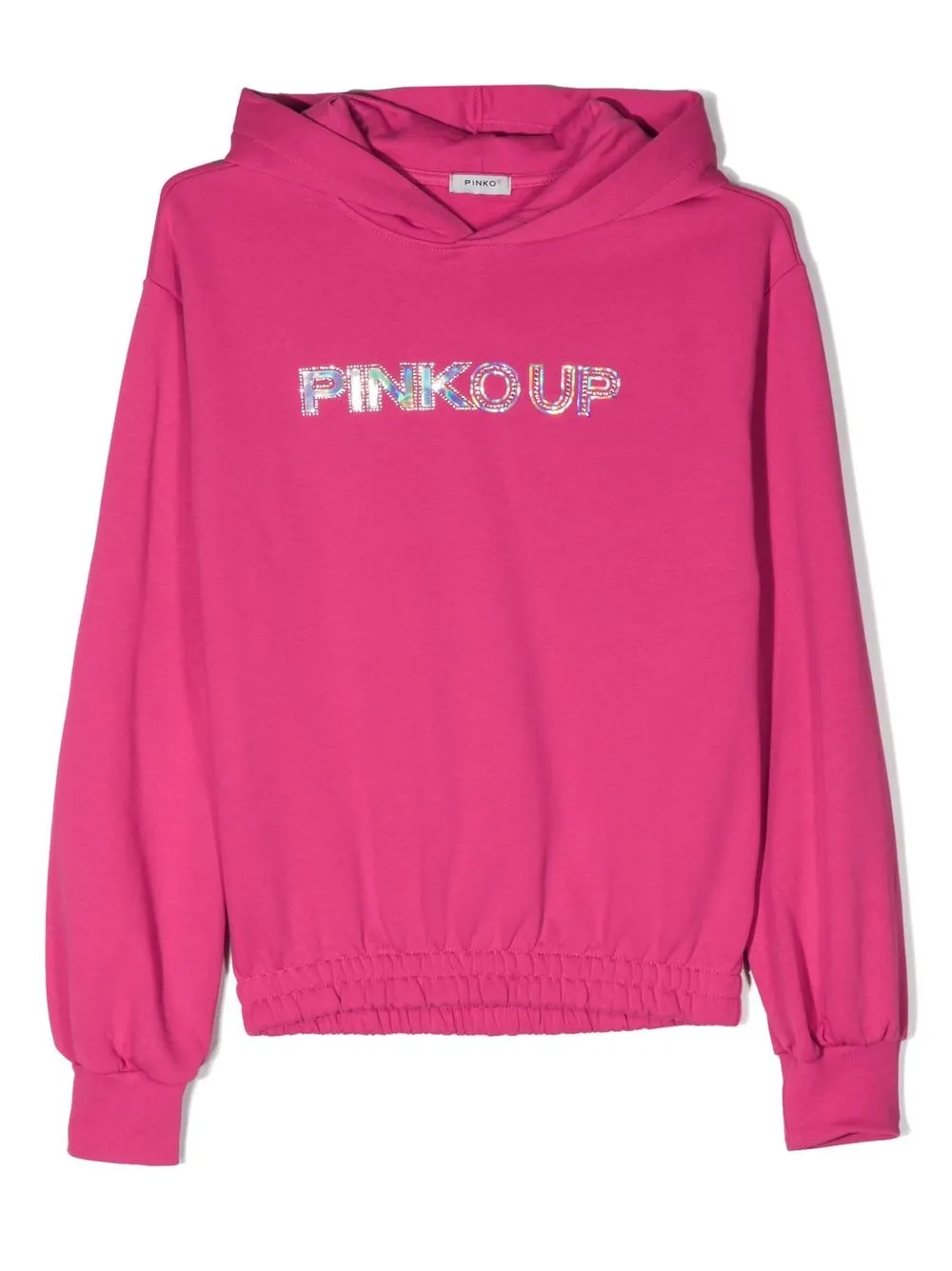 

Pinko Kids hoodie con logo holográfico - Rosado