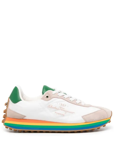 Ferragamo baskets Iggy à semelle arc-en-ciel