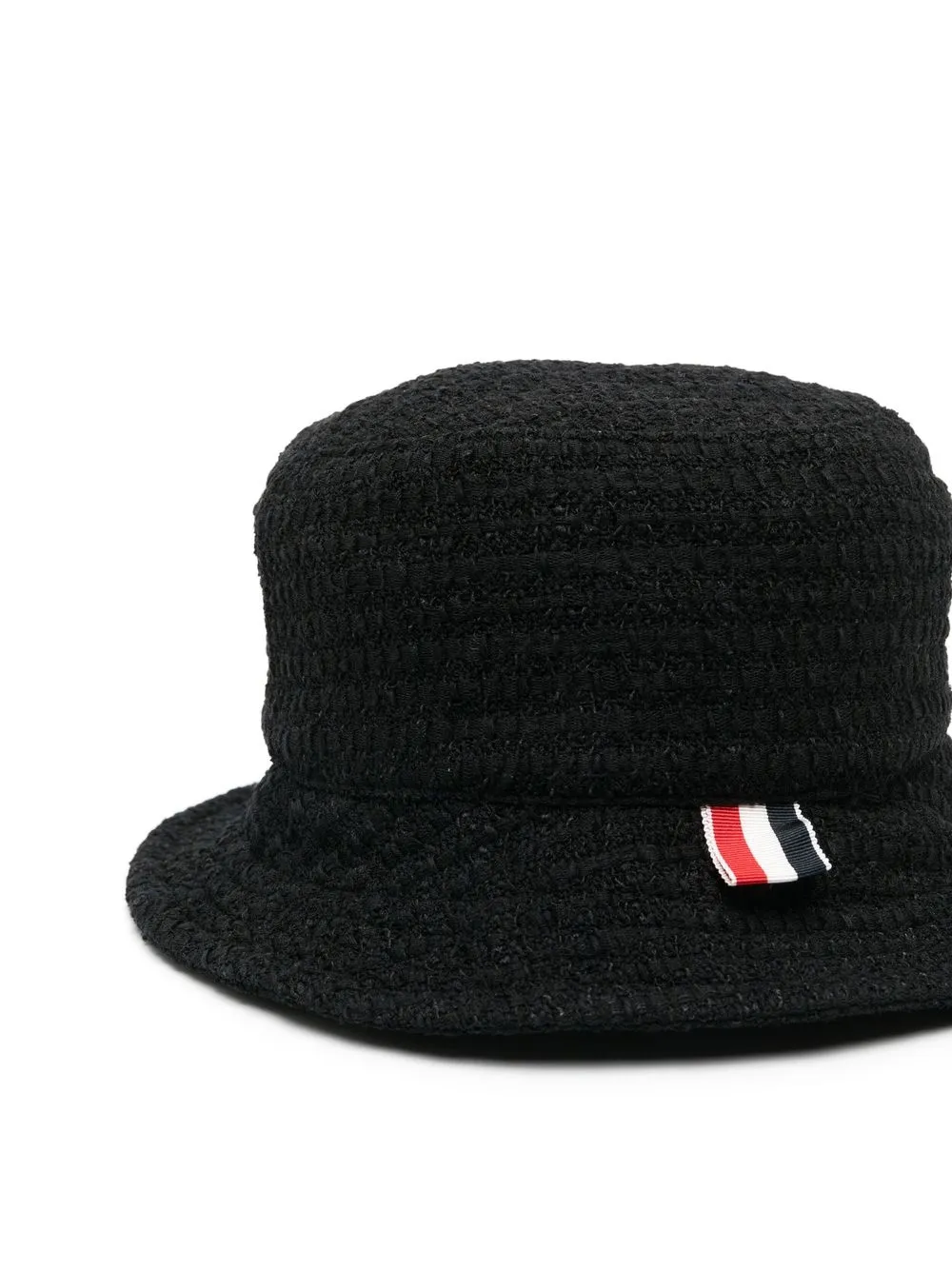 Thom Browne tulle yarn tweed bucket hat - Zwart