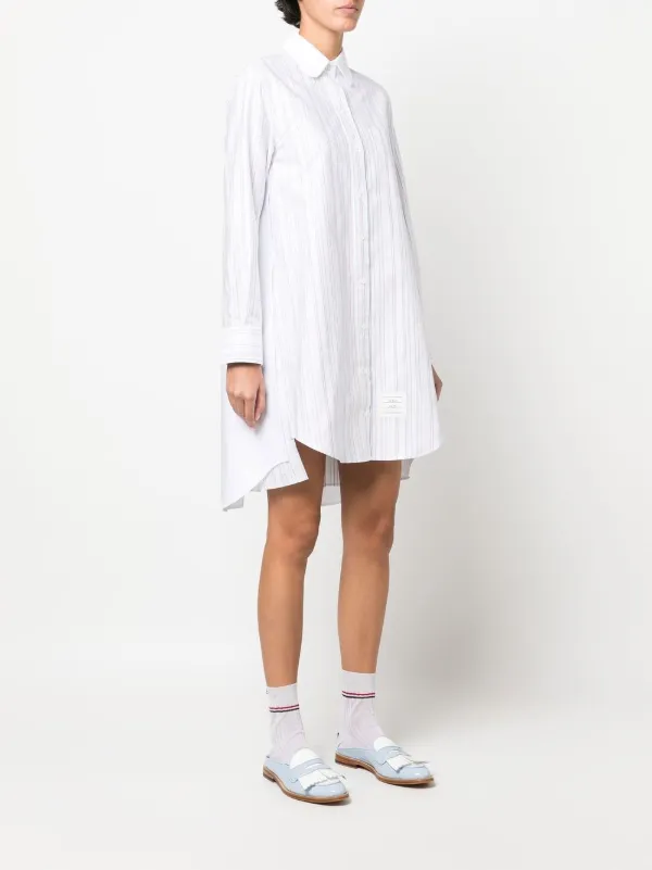 Thom Browne ストライプ シャツワンピース | ホワイト | FARFETCH JP