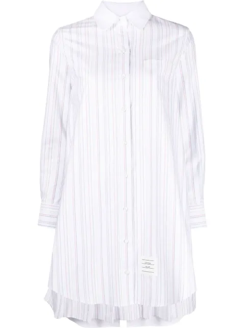 Thom Browne striped pleat-detail shirtdress