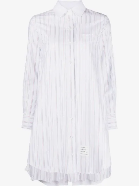 Thom Browne striped pleat-detail shirtdress