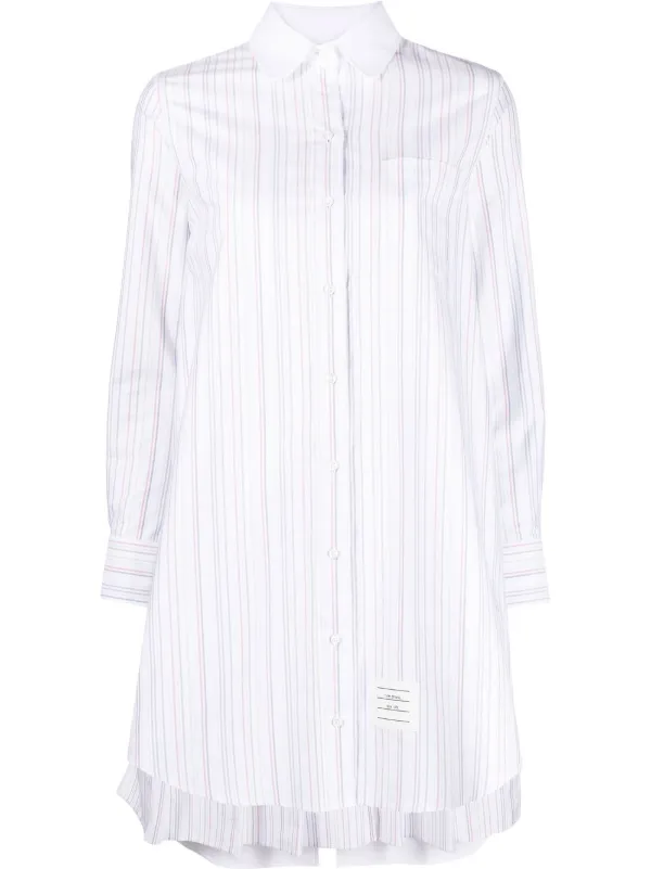 Thom Browne ストライプ シャツワンピース | ホワイト | FARFETCH JP