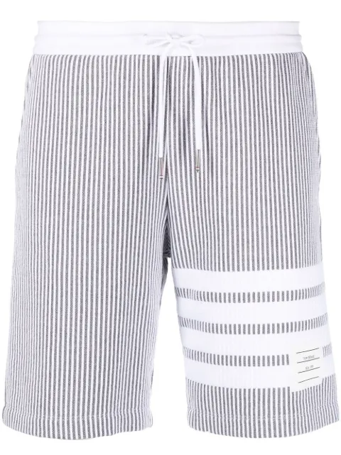 Thom Browne 4-Bar stripe seersucker shorts