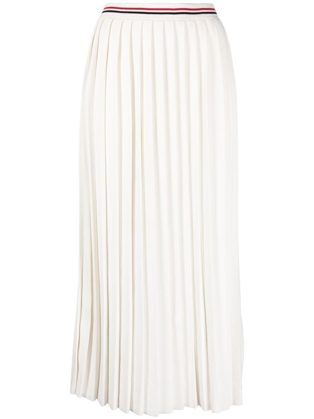 Thom Browne Pleated Midi Skirt In White