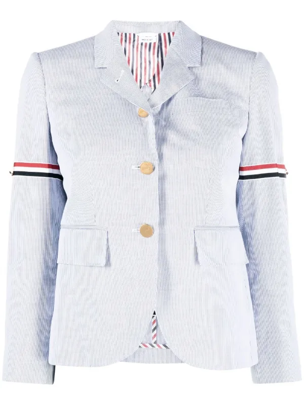Thom Browne RWB Stripe Single-breasted Blazer in Blue