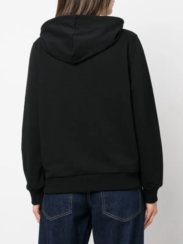 A.P.C. Logo Drawstring Hoodie Black FARFETCH CA