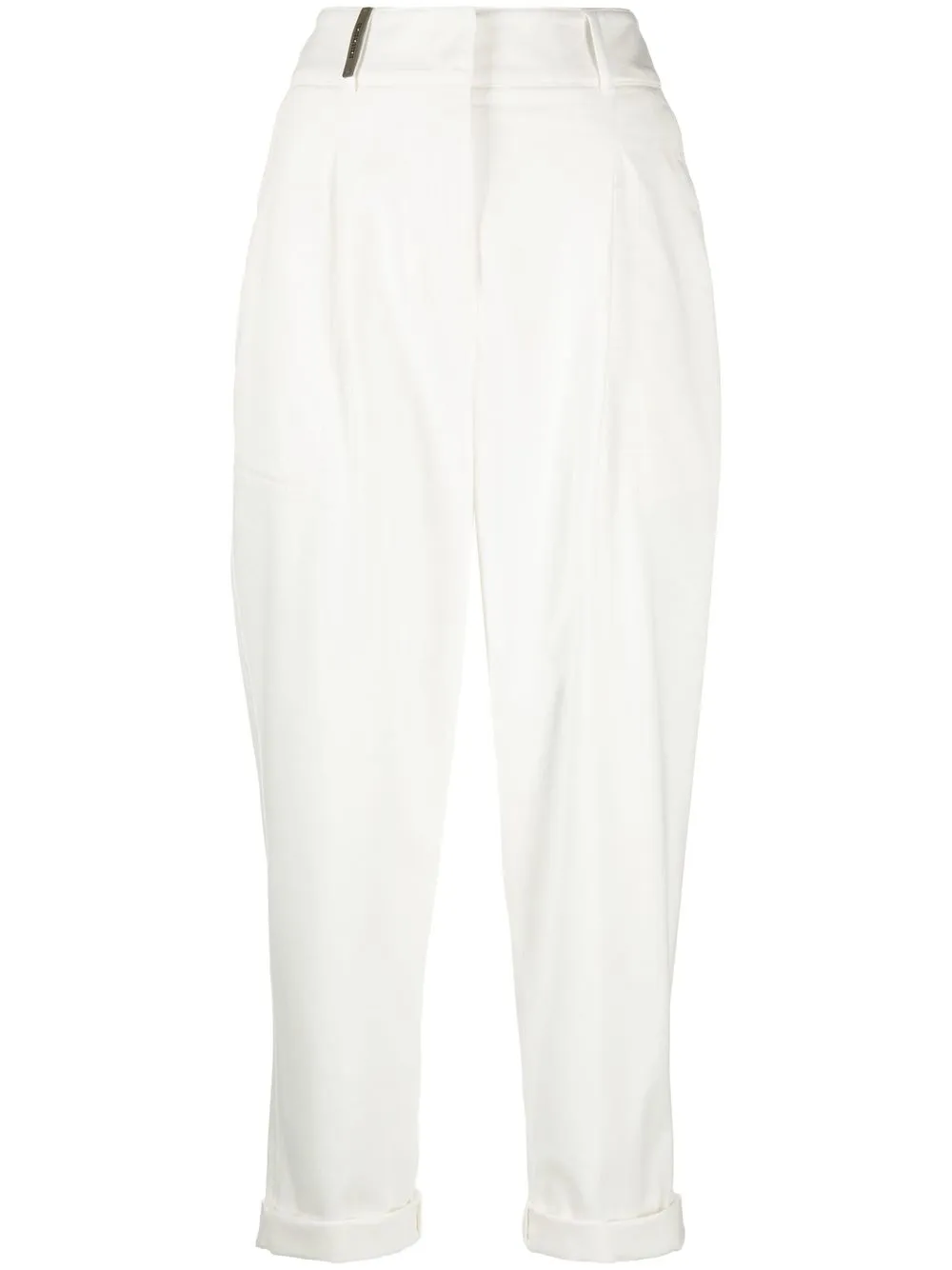 

Peserico cropped tapered-leg trousers - White