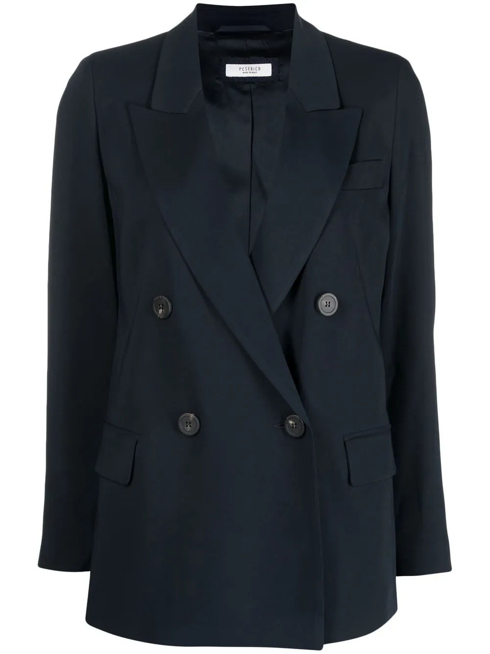 Peserico Logo-patch Double-breasted Blazer - Farfetch