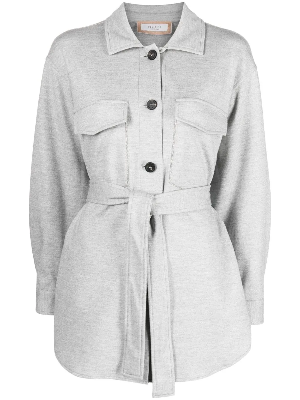

Peserico sobrecamisa con cintura lazada - Gris