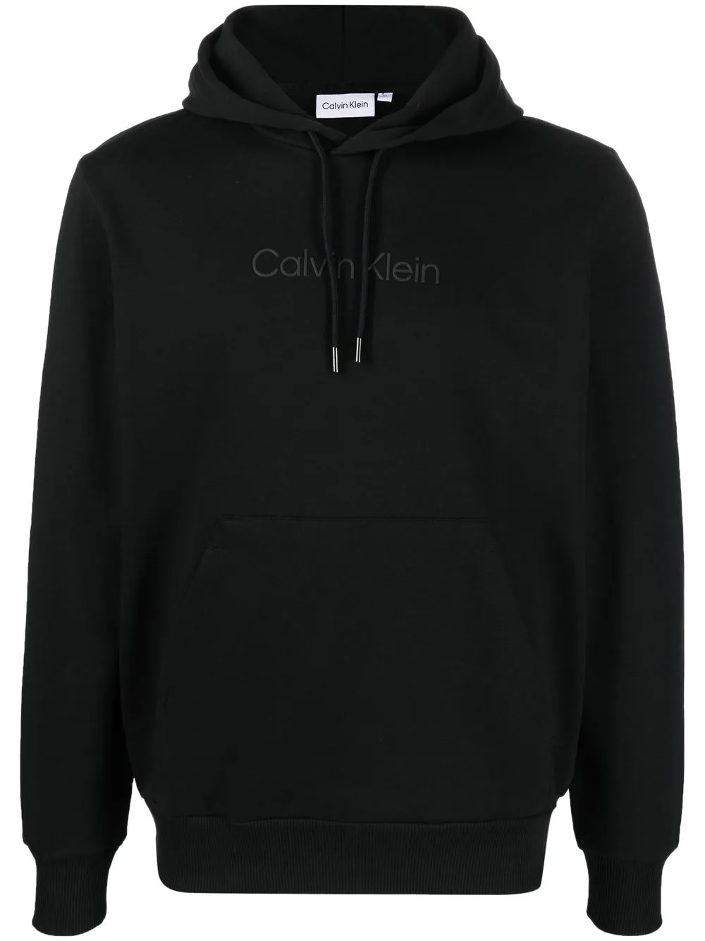 

Calvin Klein raised logo-print hoodie - Black