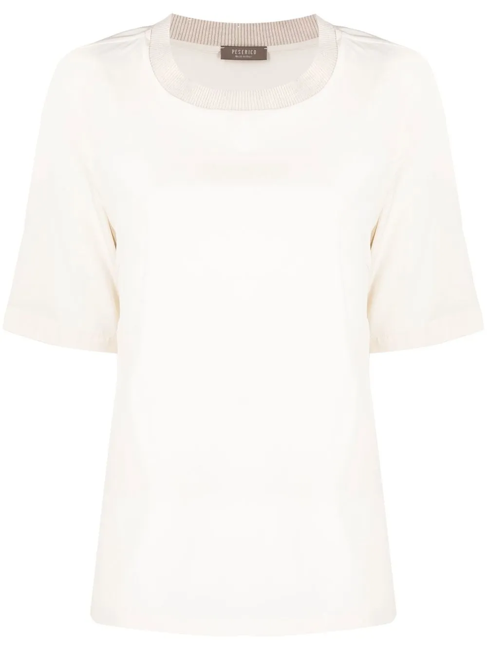 

Peserico ribbed-knit neckline silk T-shirt - Neutrals