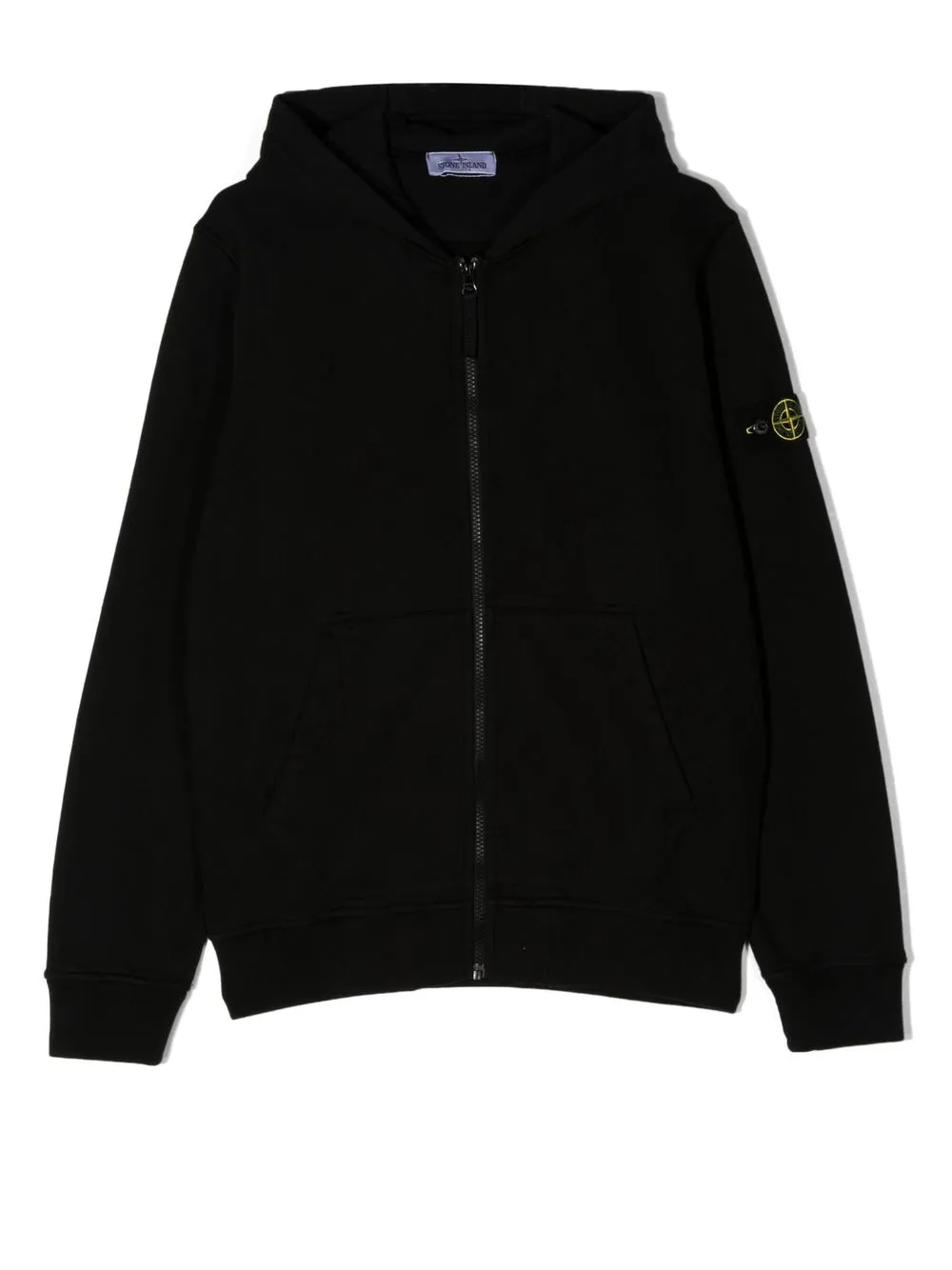 

Stone Island Junior hoodie con logo bordado - Negro