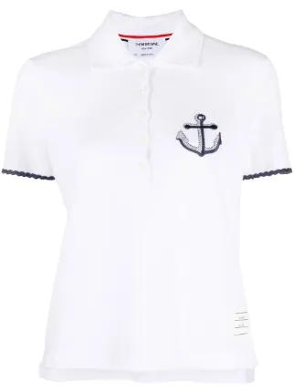 Thom Browne アンカーモチーフ ポロシャツ | ホワイト | FARFETCH JP