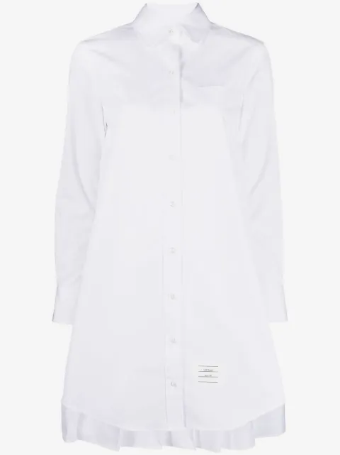 Thom Browne pleat-detail cotton shirtdress