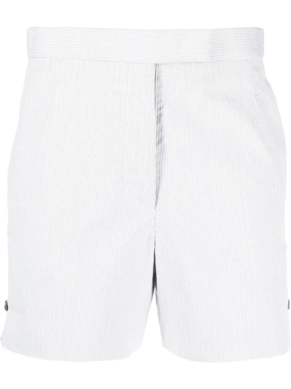 Thom Browne Striped Tailored Shorts in Grey
