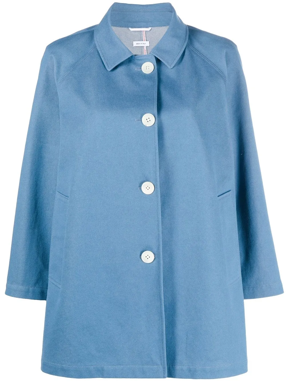 Thom Browne Single-breasted Car Coat In Blue