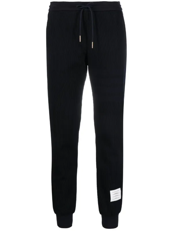 Thom Browne Seersucker Track Pants in Blue