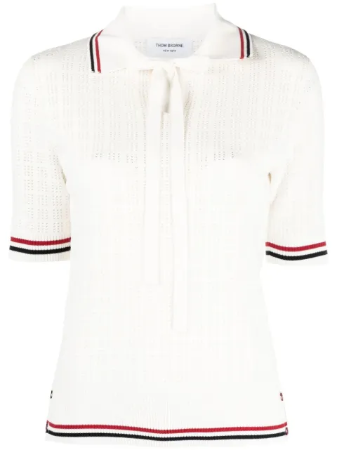 Thom Browne RWB pointelle polo shirt