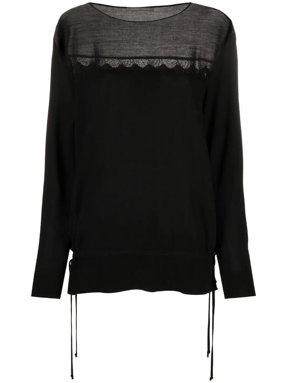 

Alberta Ferretti drawstring long-sleeve jumper - Black