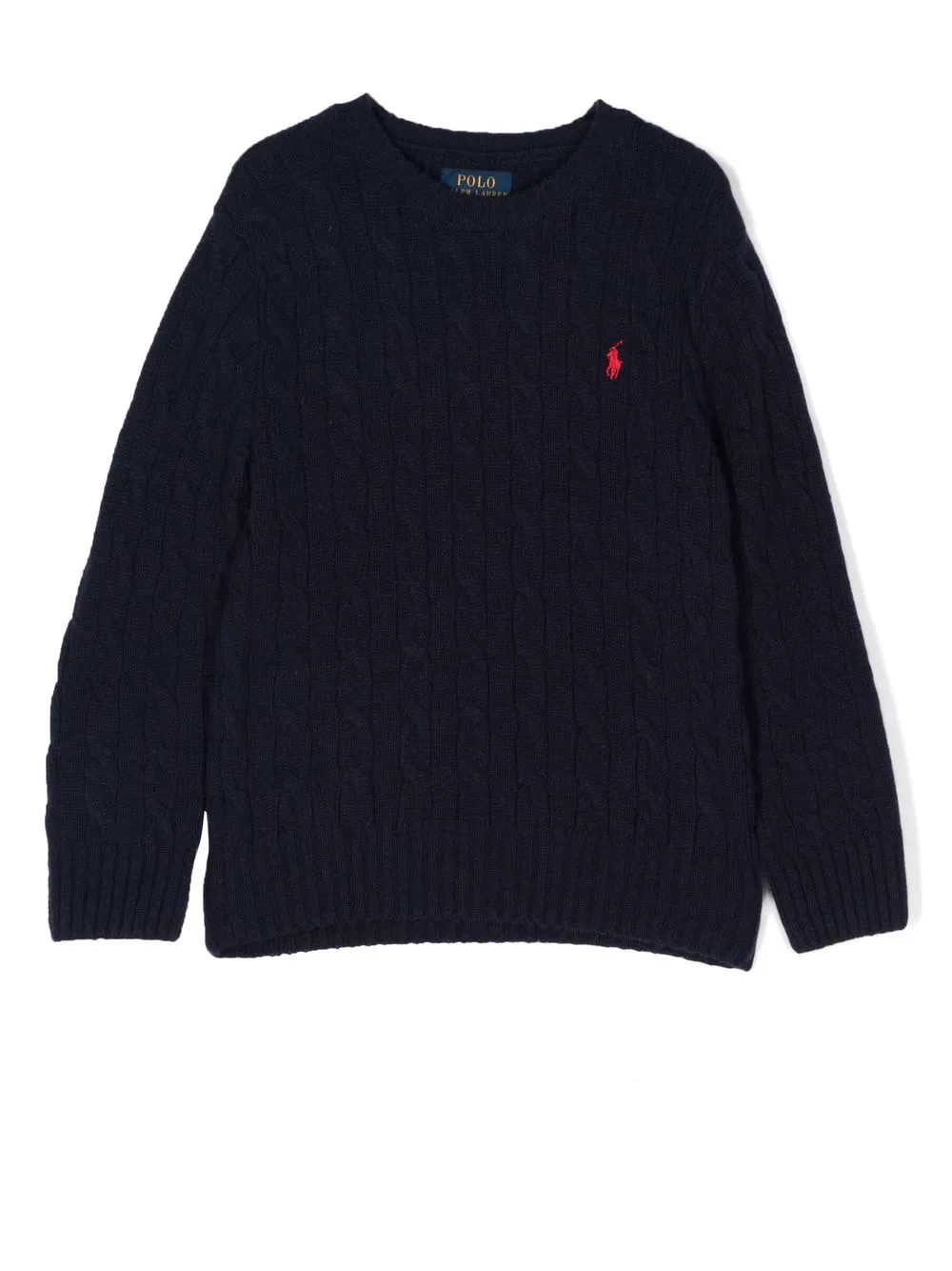

Ralph Lauren Kids suéter en tejido de ochos con logo bordado - Azul