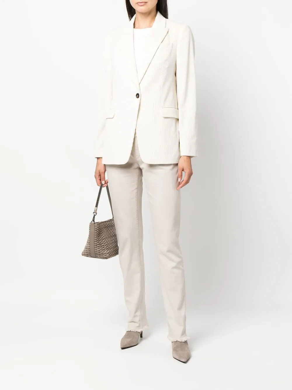 Brunello Cucinelli ribbed single-breasted blazer | Blazers | Image 2