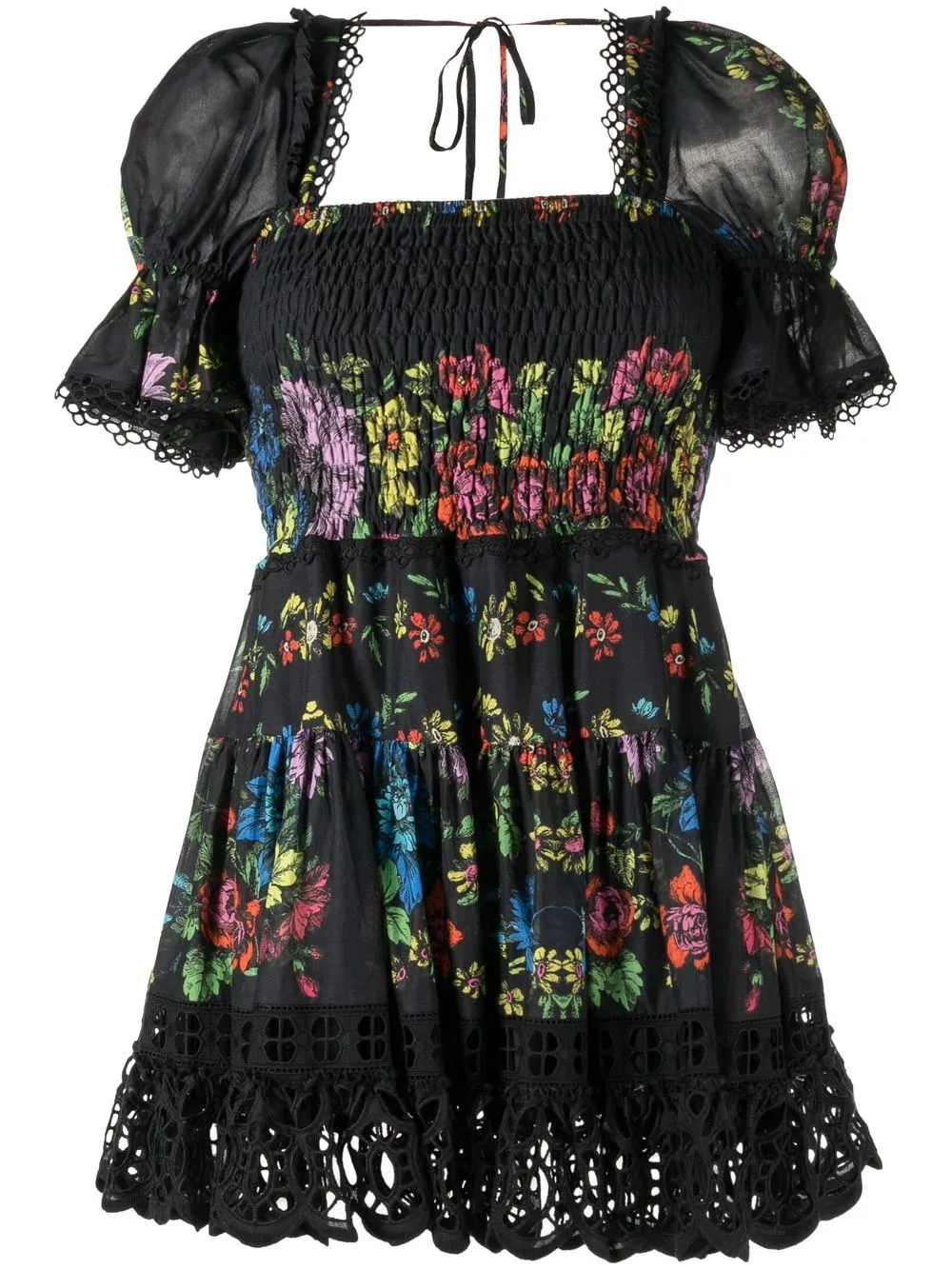 

Charo Ruiz Ibiza vestido corto Vannys con motivo floral - Negro