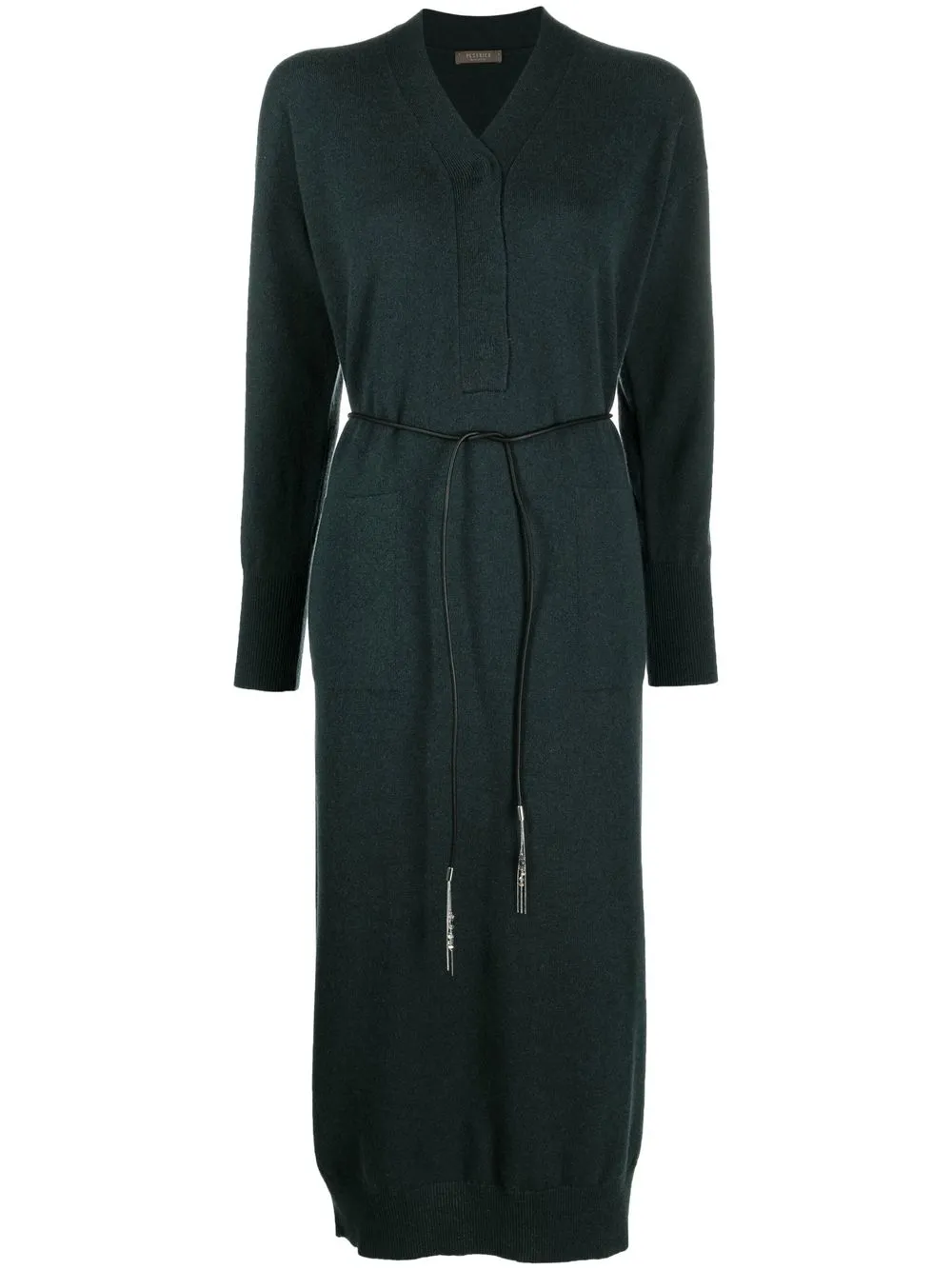 Peserico Tricot belted knit midi dress - Green