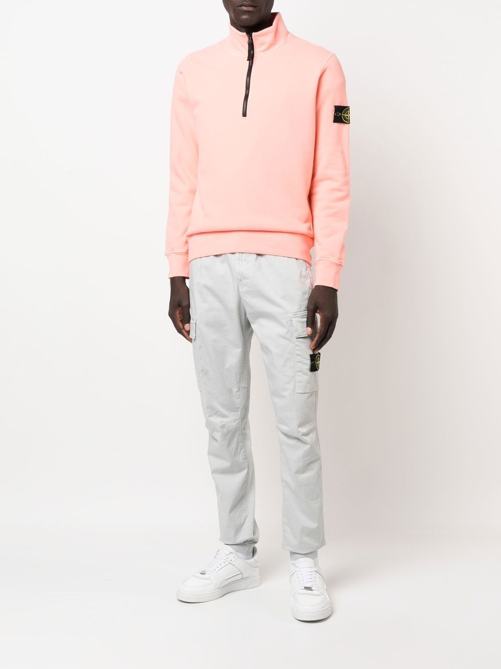 STONE ISLAND COMPASS-PATCH HALF-ZIP SWEATSHIRT 